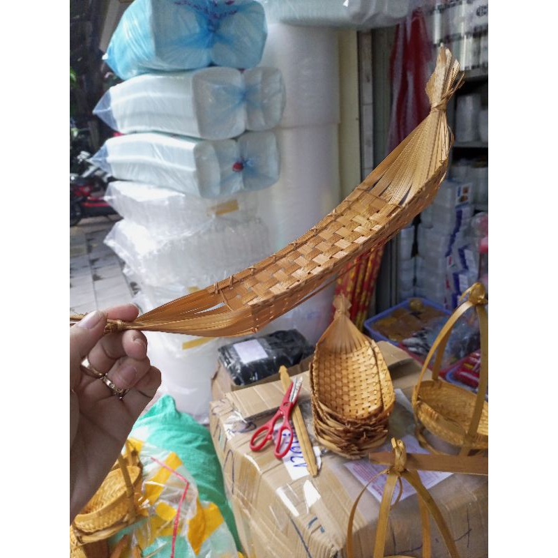 Thuyền nan tre dùng decor trang trí (Giá 1 cái) | Shopee Việt Nam