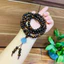 Vòng tay bằng trầm hương sánh chìm 6ly 108 hạt mix charm hoa mẫu đơn đá Aqua.