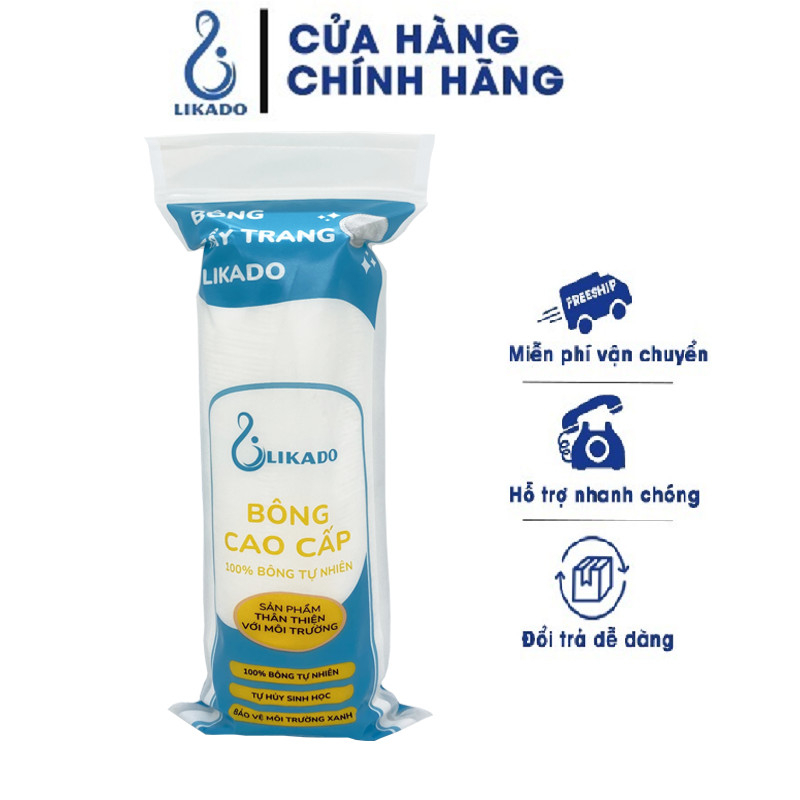 Ảnh Bông tẩy trang Likado miếng tròn 100 miếng (bông cây - BTT100M) 1