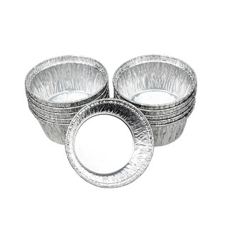 Set 100 chiếc chén giấy bạc size 11cm tròn nướng bánh, nướng trứng không nắp 225ml