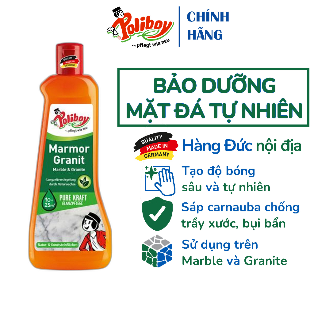 Ảnh Nước Làm Sạch Mặt Đá Granite Tự Nhiên POLIBOY Tẩy Vết Ố Mặt Đá Bếp, Bảo Vệ Chống Trầy Xước Bề Mặt 500ml 1