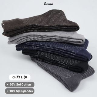 Vớ nam cổ cao công sở GOMTAT mẫu 01, chất liệu cotton cao cấp, êm chân thoáng khí  -GOM-TATGIAYTAY01-1DOI
