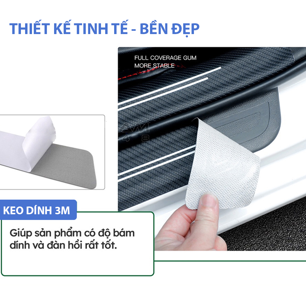 Miếng dán vân carbon nẹp cửa chống trầy xước bậc lên xuống oto xe hơi Mazda 3,Mazda 6,Mazda CX-5,CX-8,CX-30,BT50