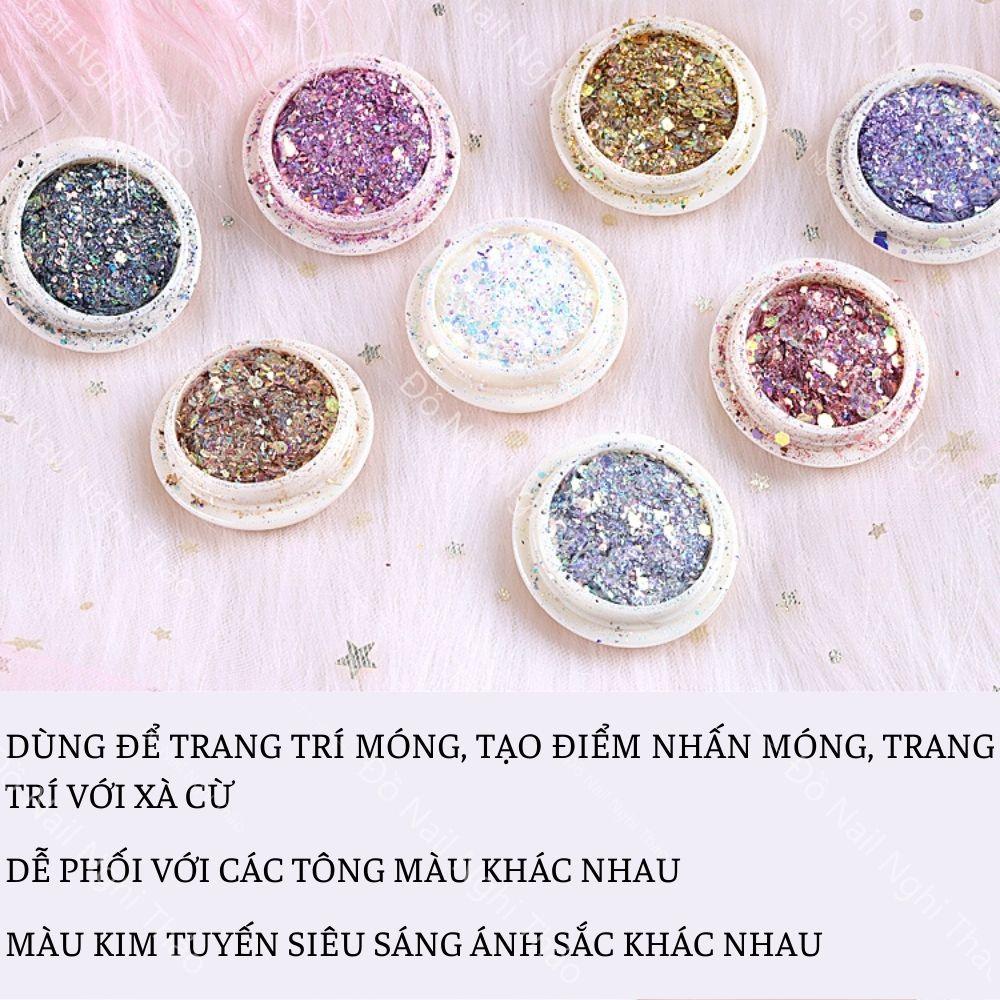 Sét Nhũ Vảy Cá Nail, Sét Nhũ 8D Trang Trí Móng Siêu Xinh [ Bình An ]
