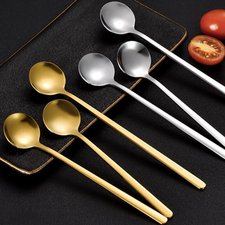 Thìa pha cà phê inox 304 mạ vàng pha trà muỗng cafe cán dài kiểu dáng hiện đại thiết kế sang trọng chiều dài 13cm