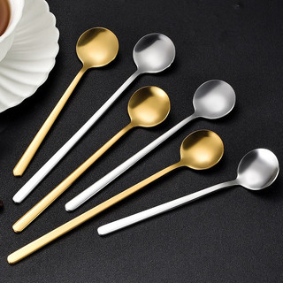 Thìa pha cà phê inox 304 mạ vàng pha trà muỗng cafe cán dài kiểu dáng hiện đại thiết kế sang trọng chiều dài 13cm
