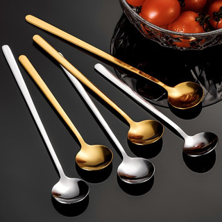 Thìa pha cà phê inox 304 mạ vàng pha trà muỗng cafe cán dài kiểu dáng hiện đại thiết kế sang trọng chiều dài 13cm