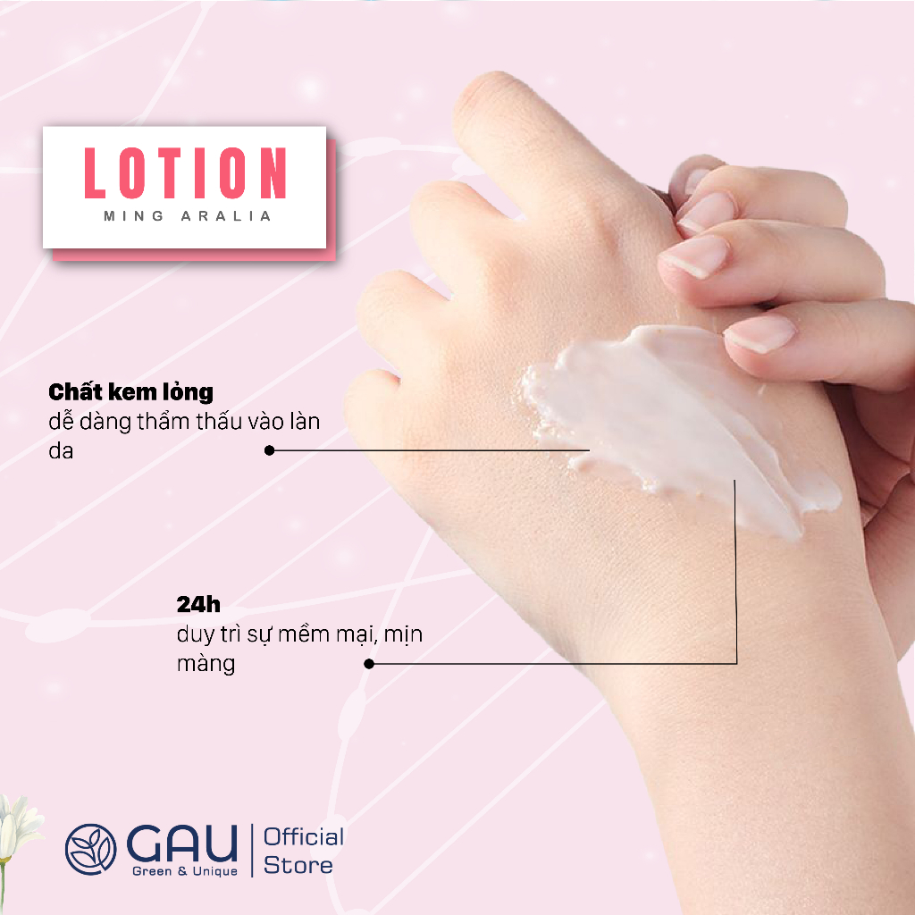 Sữa dưỡng trắng mịn da Face Lotion Thiên nhiên An toàn GAU Ming Aralia Whitening& Moisturizing 150ml
