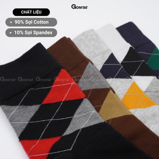 Tất nam công sở đi giày tây GOMTAT mẫu quả trám, chất liệu cotton cao cấp, hút ẩm thoáng khí  - LUX-QUATRAM-1DOI