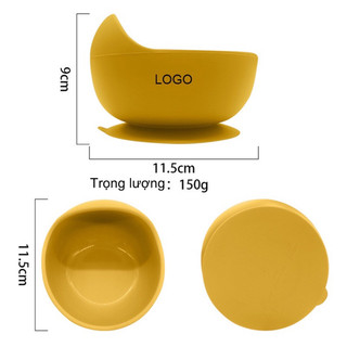 Bát Ăn Dặm Silicon Hình Tròn Cho Bé, Chất Liệu Silicon An Toàn