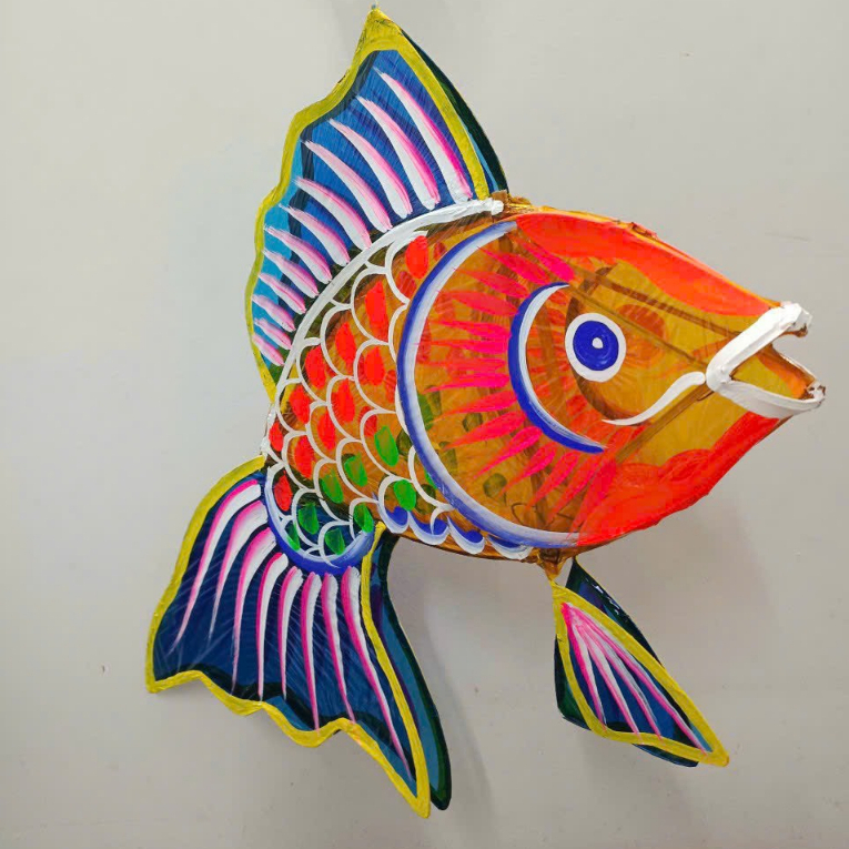 Cỡ lớn 60cm 80cm 1met Đèn lồng cá chép trung thu truyền thống hình con vật bóng kính màu xanh đỏ cỡ lớn