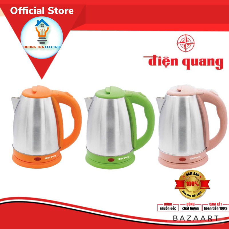 [ĐIỆN QUANG_Hàng Việt Nam] Ấm Đun Nước Siêu Tốc Điện Quang 1.8L Viền Màu