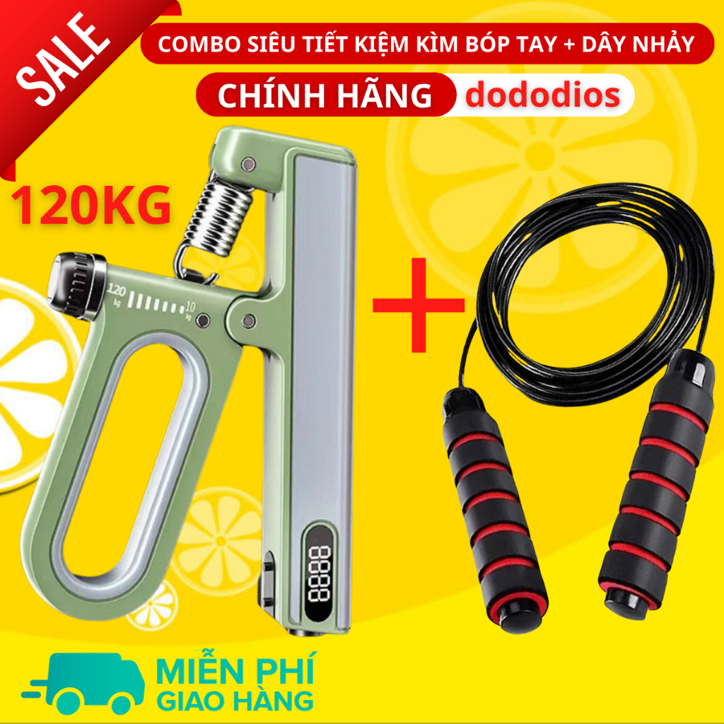 Ảnh Combo Dây Nhảy Và Kìm Bóp Tay - Lõi Dây Nhảy Là Lõi Thép, Kìm Bóp Tập Cơ Tay Tối Đa 60kg 100kg 120kg Có Màn Hình 1