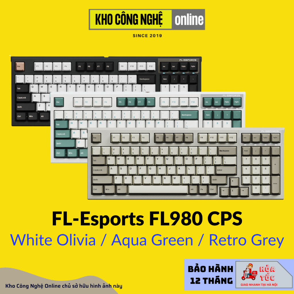 FL980 CPS - Bàn phím cơ FL-Esports FL980 CPS Aqua Green / White Olivia ...