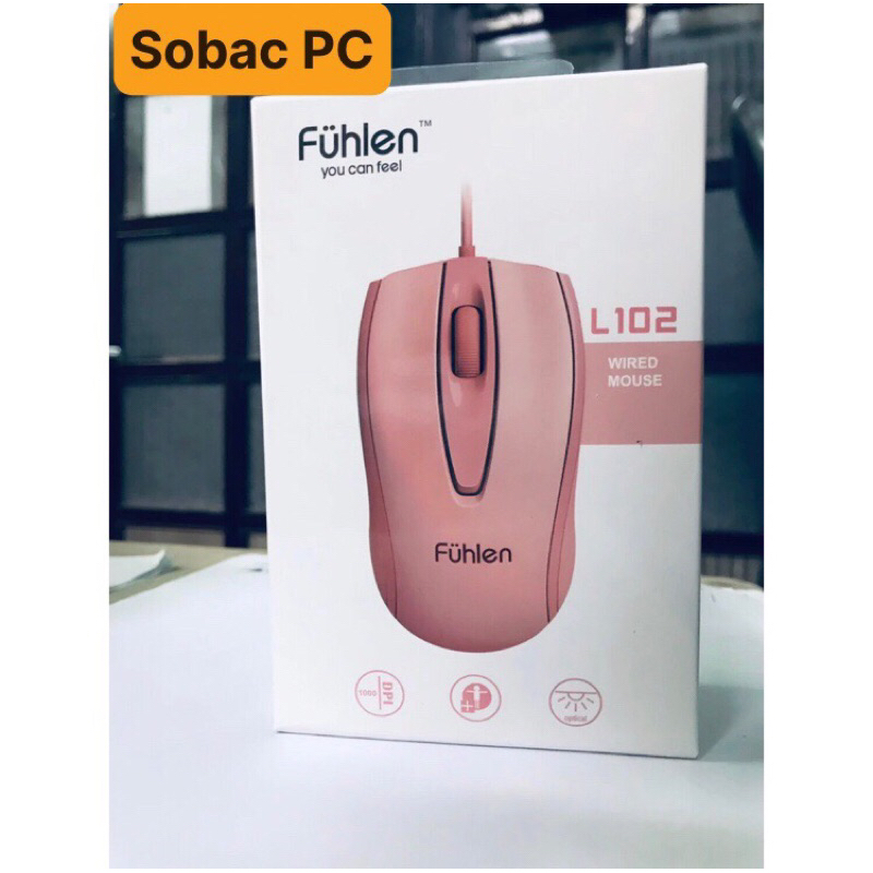 Chuột vi tính Fuhlen L102 có dây, kết nối USB- Màu hồng sang trọng- mới ...