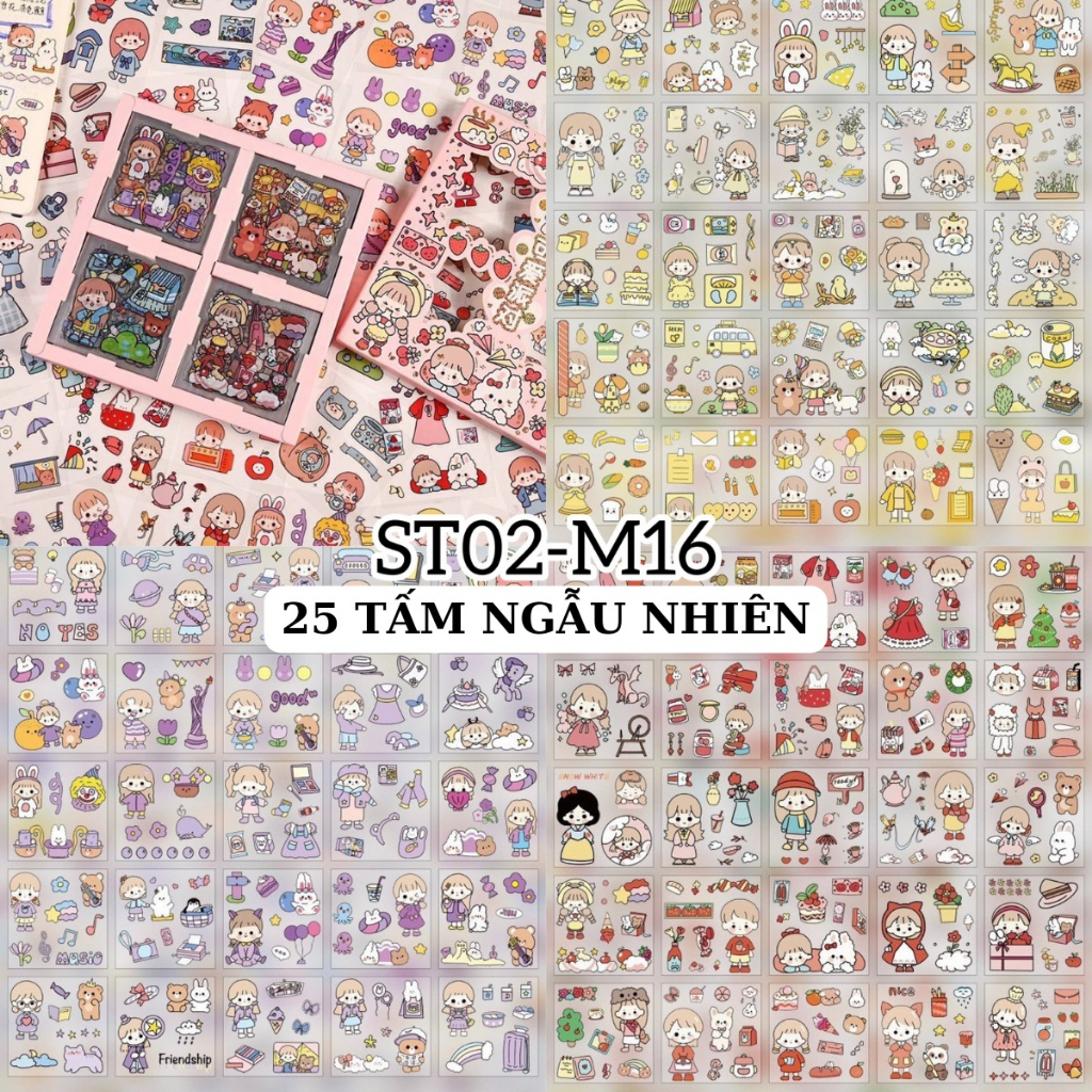 Sticker Giá Rẻ Set 25 Tấm Cute Trang Trí Toploader Decor Bình Nước Dán ...
