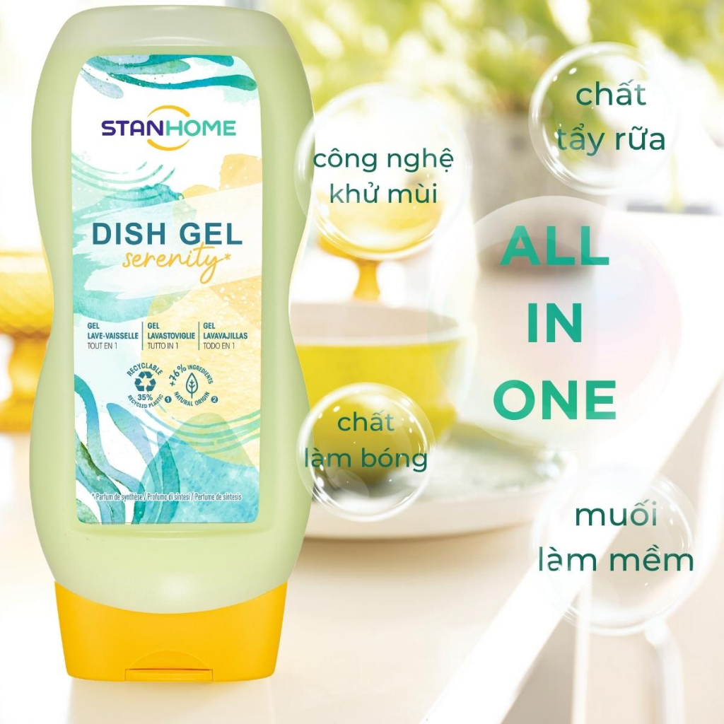 Ảnh Nước rửa chén bát cho máy rửa chén Stanhome DISH GEL Serenity hương Mimosa, bạc hà 720ML - Limited vers 3