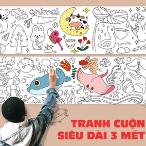 Cuộn tranh tô màu 3mx30cm - nhiều chủ đề cho bé