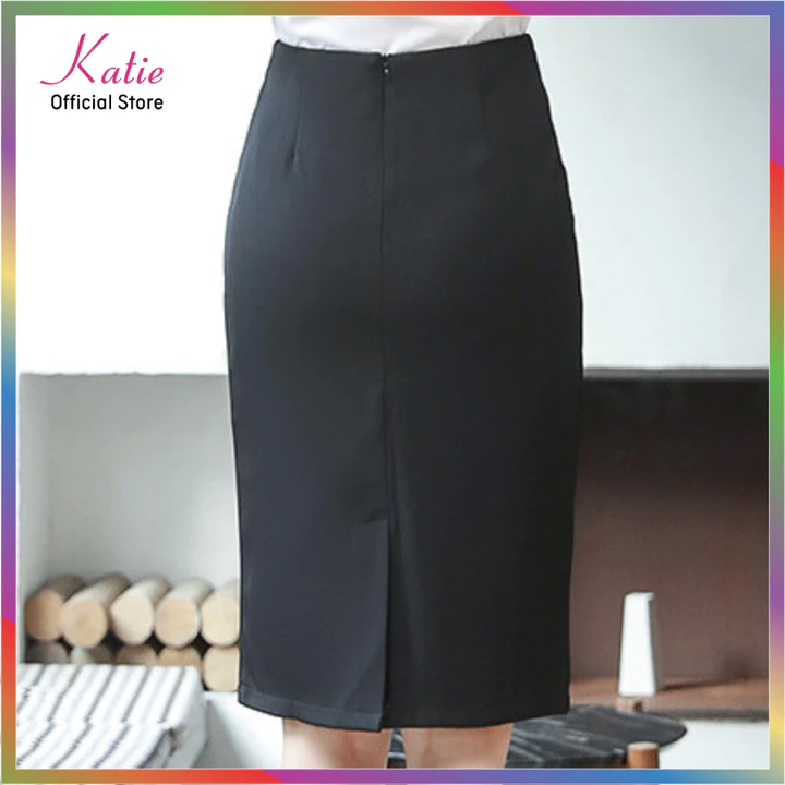 Chân Váy Công Sở KATIE Co Giãn Chân Váy Bút Chì Dáng Dài Qua Gối Chân Váy Ôm Body BigSize Đến 80kg
