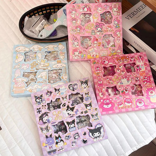 Sticker Kuromi Gấu Dâu Cinnamoroll Melody Hộp 100 Tấm Cute Trang Trí Toploader Decor Bình Nước Timo ST02