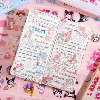 Sticker Kuromi Gấu Dâu Cinnamoroll Melody Hộp 100 Tấm Cute Trang Trí Toploader Decor Bình Nước Timo ST02