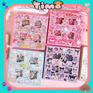 Sticker Kuromi Gấu Dâu Cinnamoroll Melody Hộp 100 Tấm Cute Trang Trí Toploader Decor Bình Nước Timo ST02