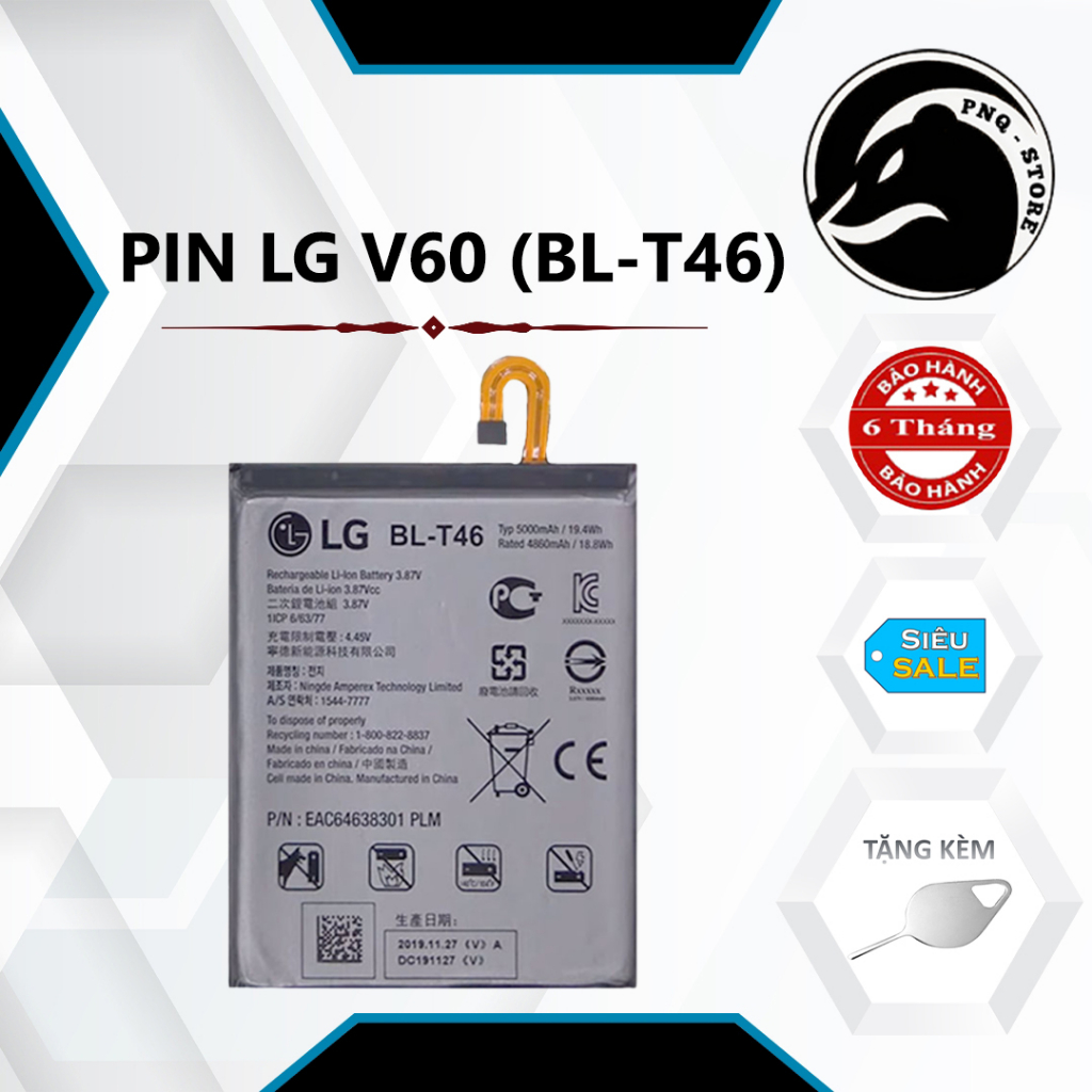 Batterie BL-T46 Pour LG V60 ThinQ 5G LM-V600 - Remplacement, Avec Outils, Garantie 12 Mois