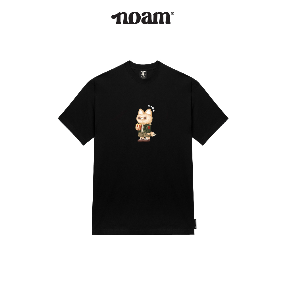 Ảnh Áo thun Form rộng NOAM Nafox Naive Unisex 100% Cotton - Màu đen/trắng 2