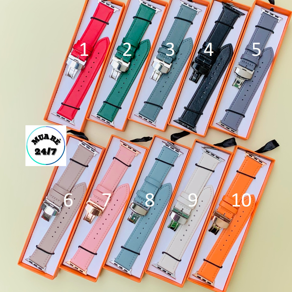 DÂY DA CAO CẤP ĐỒNG HỒ THÔNG MINH AW SERIES 1 2 3 4 5 6 7 SE KHÓA BƯỚM