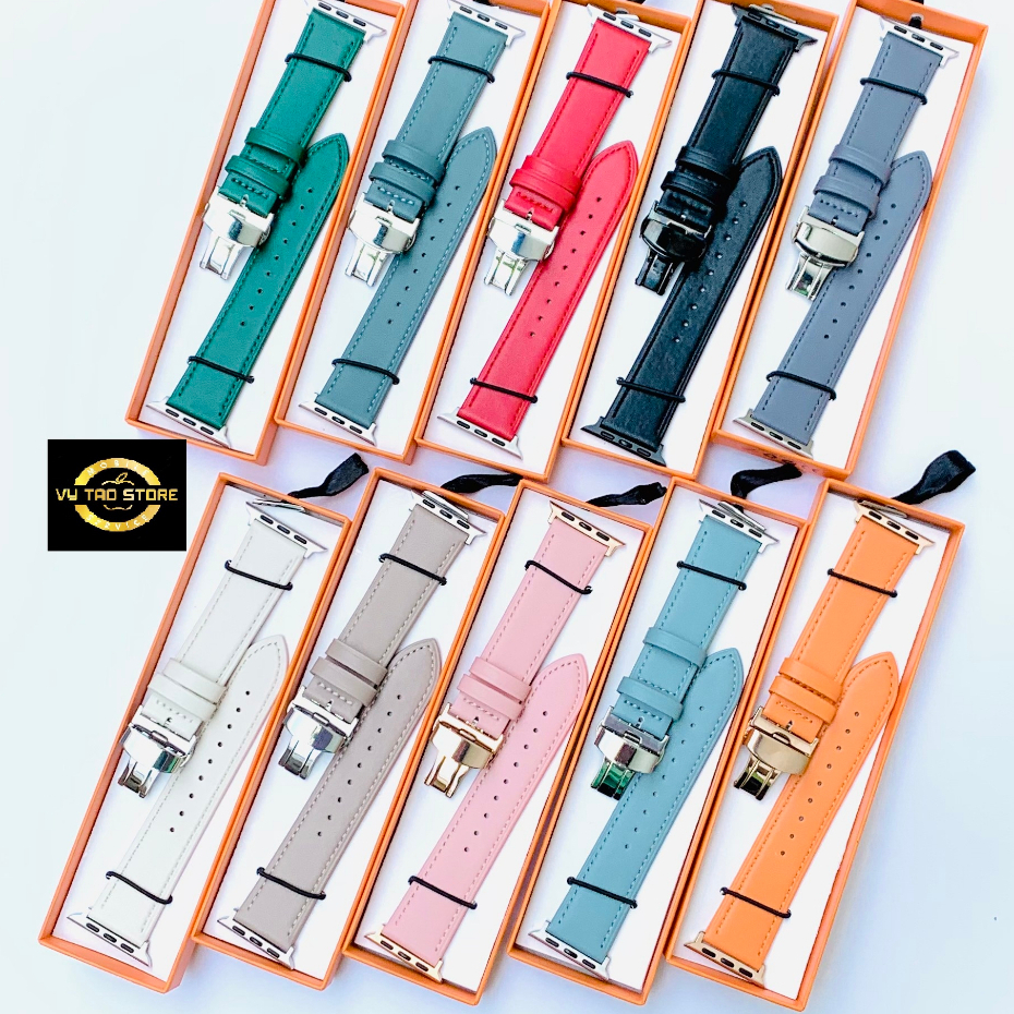 Dây Da Khóa Bướm Dành Cho AW Series 1 2 3 4 5 6 7 Đủ Size 38 40 41 42 44 45mm