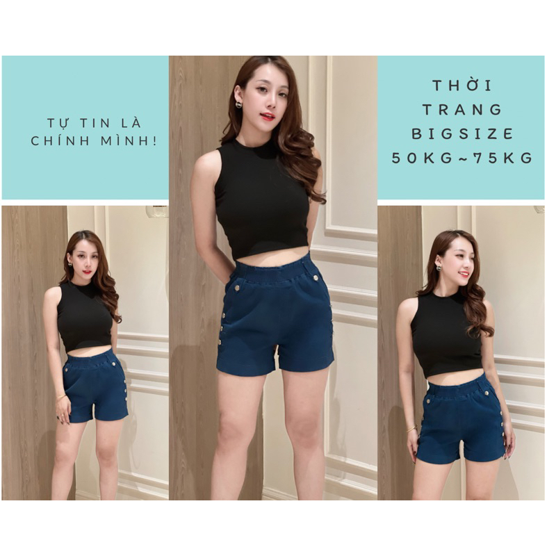 Quần short Jean nữ nút bigsize chất jean mềm co giãn kiểu dáng năng động bigsize mã sp05