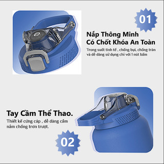 Bình giữ nhiệt Inox 316 cao cấp Hello Dream 1000ml bình giữ nhiệt thể thao Fan House chống xước