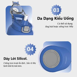 Bình giữ nhiệt Inox 316 cao cấp Hello Dream 1000ml bình giữ nhiệt thể thao Fan House chống xước