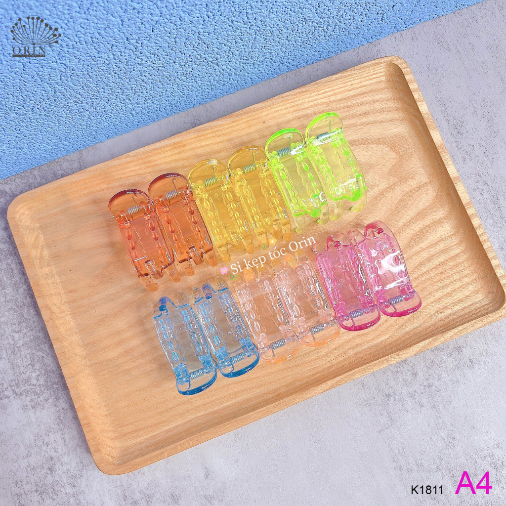 Kẹp tóc càng cua Set 12 chiếc kẹp 3 răng, 5 răng, chéo, nơ đủ màu Orin ...