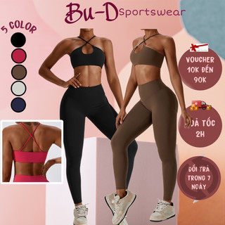 Bộ đồ thể thao tập gym,yoga nữ thiết kế chéo dây cao câp(mã lb150)