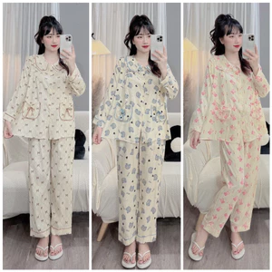Bộ bầu - bộ sau sinh - BỘ ĐŨI THÁI DÀI HÌNH CỔ SEN HAI TÚI NƠ - Nhiều Mầu,Áo Có Khóa Kéo & Quần Có Chun Chỉnh