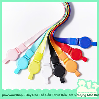 [Sẵn VN - Hỏa Tốc] Dây Đeo Thẻ 45cm Kèm Tơrua Kéo Rút Sử Dụng Móc Bao Đựng Thẻ Nhân Viên Phong Cách Đơn Giản Nhiều Màu
