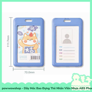 Dây Tơrua Kéo Rút Kèm Bao Đựng Thẻ Nhân Viên Dọc Nhựa ABS Phong Cách Hình Thú Animal Mèo Chó Cat Shiba Dog