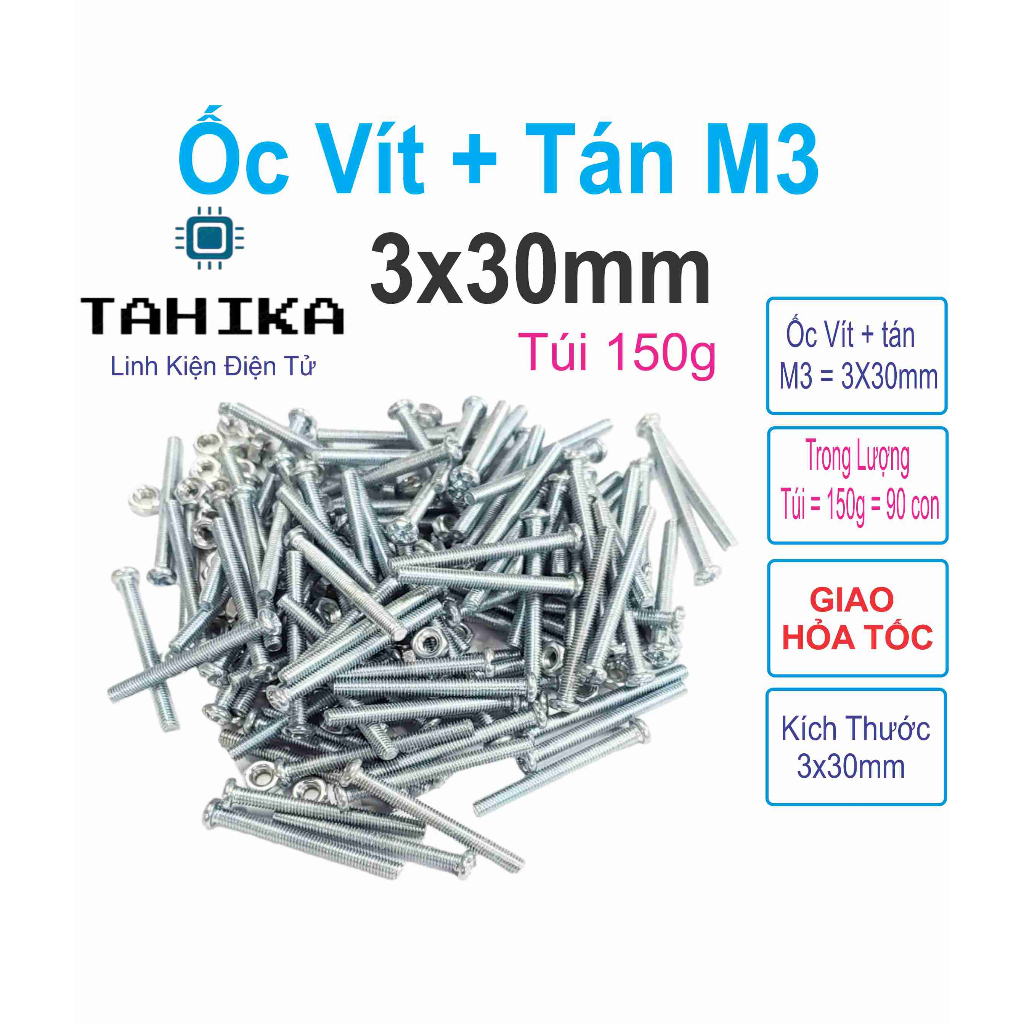Ốc vít tán M3 3ly dài 3cm ( túi 150g = khoảng 90- 100 con) - linh kiện ...
