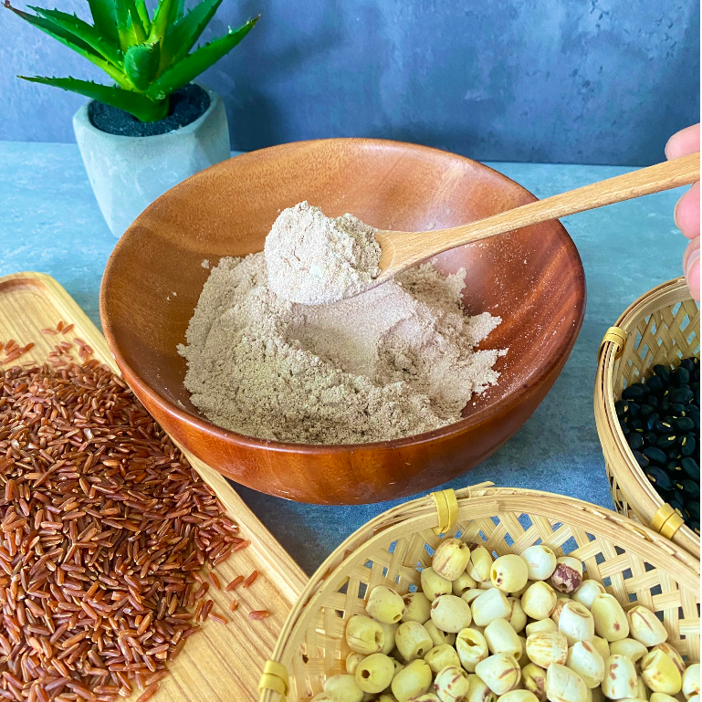 BỘT HẠT SEN GẠO LỨC MÈ ĐEN RANG XAY NGUYÊN CHẤT NHÀ LÀM - THƠM NGON ...