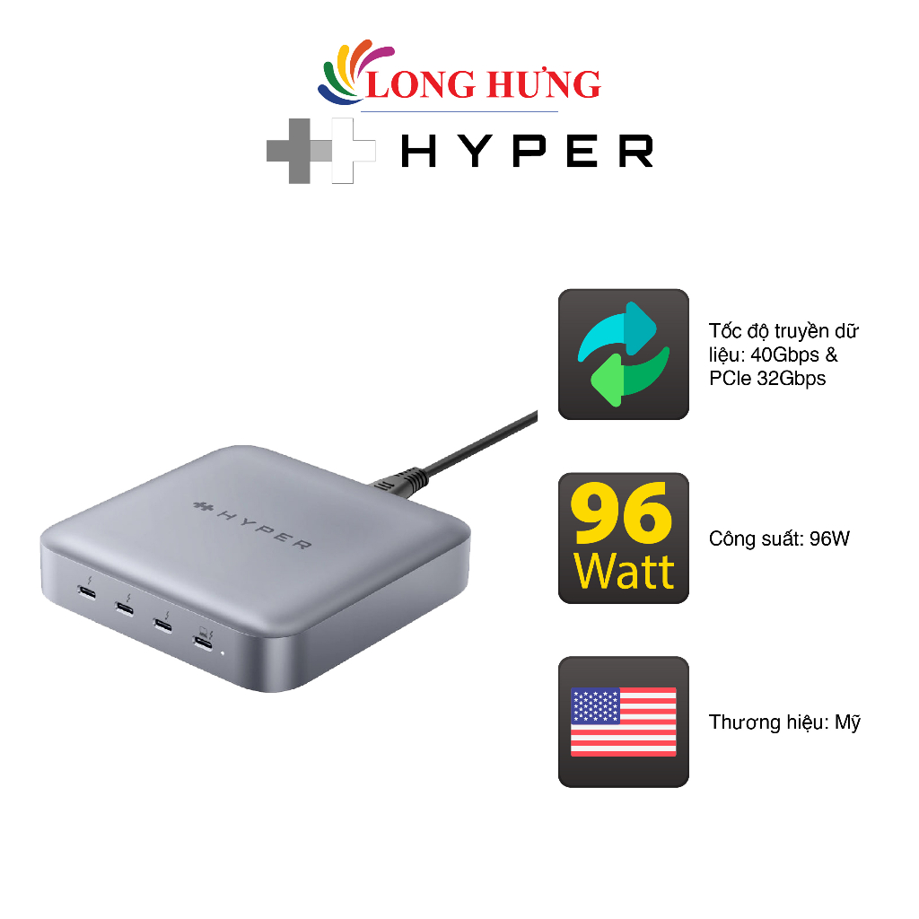 HyperDrive Thunderbolt 4 Power Hub with Integrated GaN Power Source