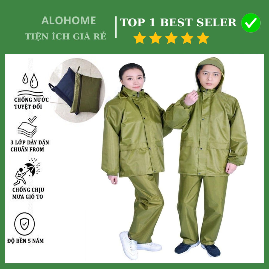 Bộ Áo Mưa Vải Dù Tráng Nhự Siêu Bền Dai Chông Nước Đi Mưa Chông Rét Đủ ...