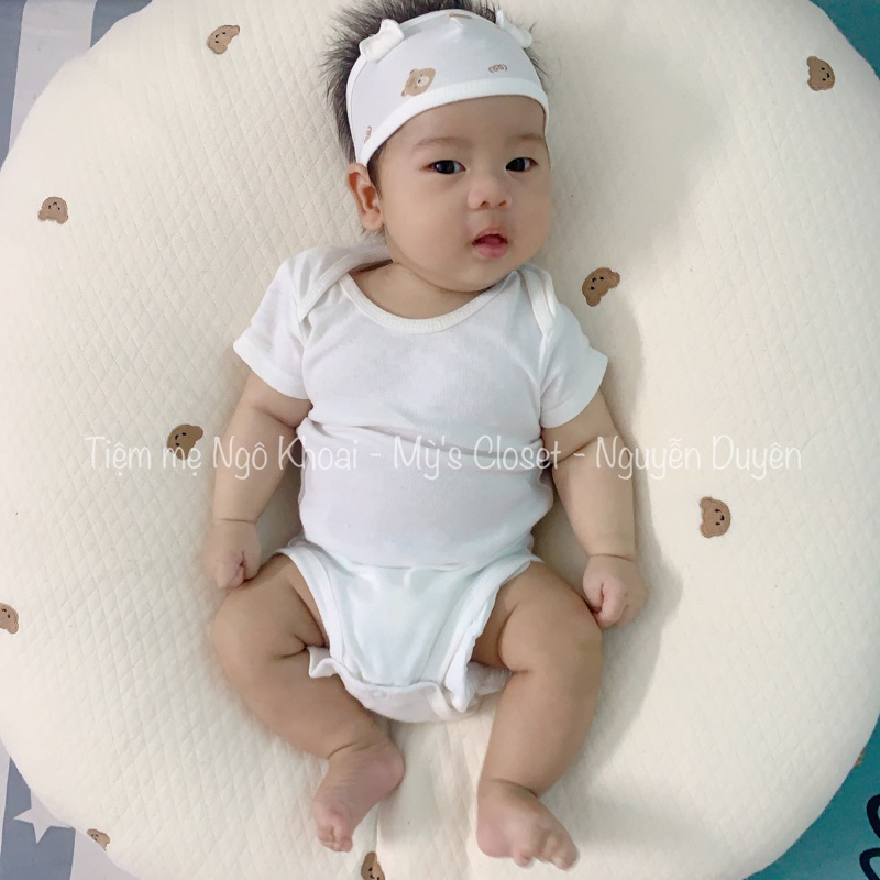 [MD18] Body Suit/ áo liền thân trắng trơn chất liệu cotton xuất dư xịn mềm mịn cho bé yêu