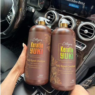 Dầu Gội Xả Collagen Keratin YUKI 2000ML | Giảm Rụng Tóc, Kích Mọc Tóc, Phục Hồi Tóc Hư Tổn, Mềm mượt