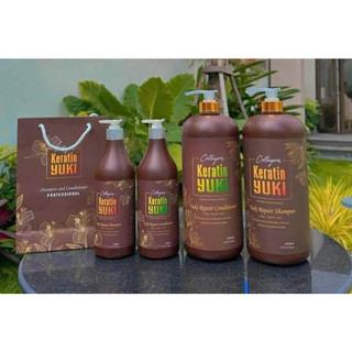 Dầu Gội Xả Collagen Keratin YUKI 2000ML | Giảm Rụng Tóc, Kích Mọc Tóc, Phục Hồi Tóc Hư Tổn, Mềm mượt