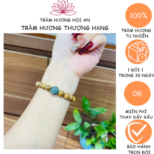 Vòng trầm hương tốc lào mix charm lam lu thống trơn,10ly, đẹp lạ bình an may mắn.