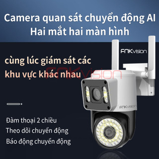 Camera Fnkvision 2 mắt / 3 mắt Yoosee, chống nước quan sát 360 độ cực rõ nét 18MP, thao tác qua điện thoại
