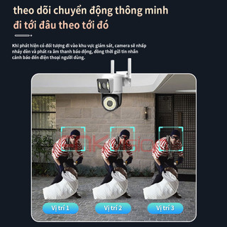 Camera Fnkvision 2 mắt / 3 mắt Yoosee, chống nước quan sát 360 độ cực rõ nét 18MP, thao tác qua điện thoại