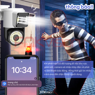 Camera Fnkvision 2 mắt / 3 mắt Yoosee, chống nước quan sát 360 độ cực rõ nét 18MP, thao tác qua điện thoại
