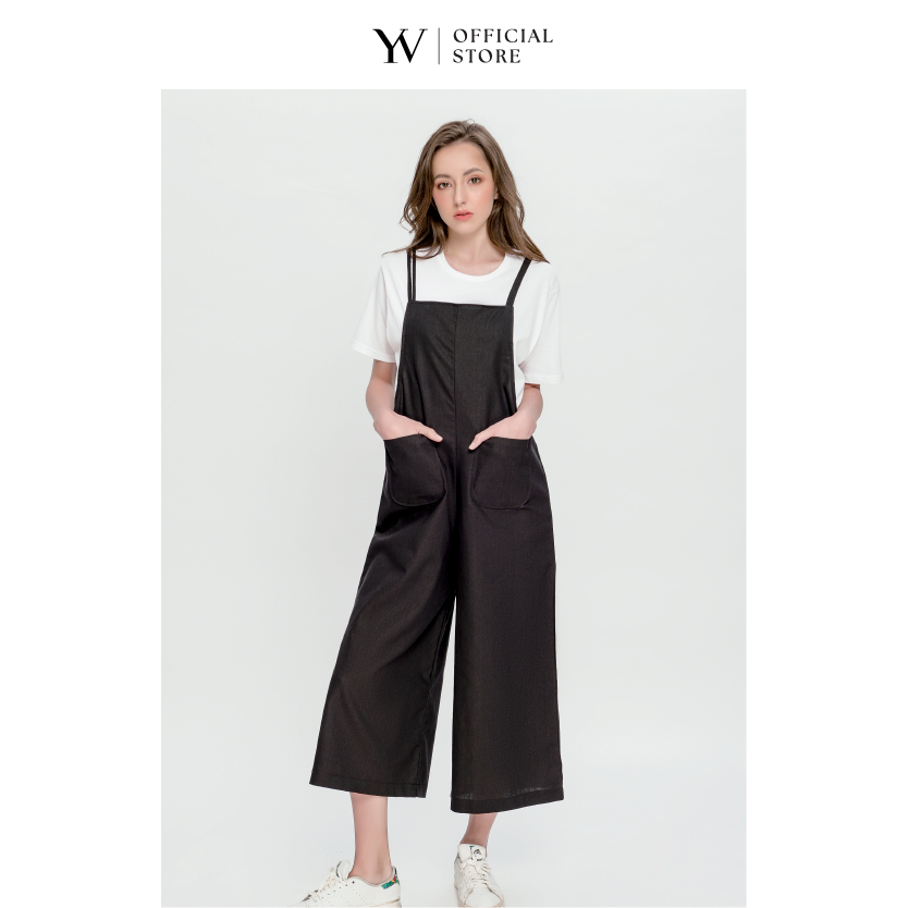 Yếm Linen Có Túi – Đen – YV LE & CO